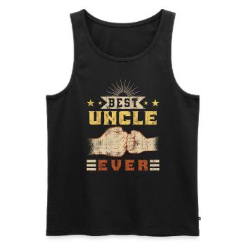 Best Uncle ever Vintage Uncle - Men's Premium Organic Tank Top - black - Front - AI Model Male 178 light (178cm)