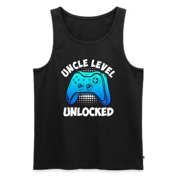 Unlocked Uncle Level Uncle - Men's Premium Organic Tank Top - black - Front - AI Model Male 178 light (178cm)