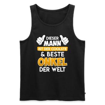 Der coolste Onkel der Welt Onkel Spruch - Männer Premium Bio Tank Top - Schwarz - Vorne - AI Model Male 178 light (178cm)