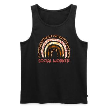 Social worker Regenbogen I am a social worker - Men's Premium Organic Tank Top - black - Front - AI Model Male 178 light (178cm)