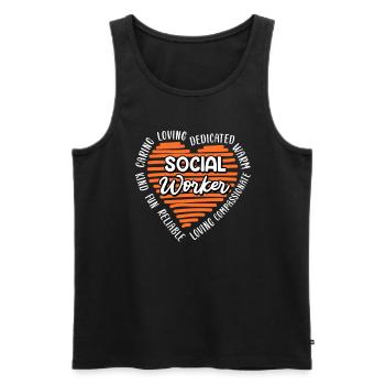 Definition of a Caregiver Social Worker - Men's Premium Organic Tank Top - black - Front - AI Model Male 178 light (178cm)