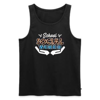 Supervisor at a school Social worker - Men's Premium Organic Tank Top - black - Front - Michal (187cm)