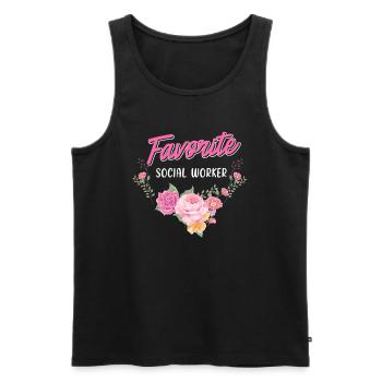 Sozialarbeiterin du bist die beste Betreuerin - Männer Premium Bio Tank Top - Schwarz - Vorne - AI Model Male 178 light (178cm)