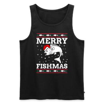 Laid Noël Pêcheur Poisson Pêcheur Noël - Débardeur bio Premium Homme - noir - Devant - Michal (187cm)