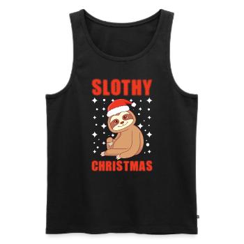 Slothy Christmas Sloth Christmas - Men's Premium Organic Tank Top - black - Front - AI Model Male 178 light (178cm)