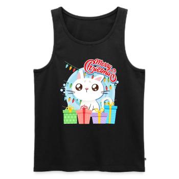 Merry Catmas Cats Children - Men's Premium Organic Tank Top - black - Front - AI Model Male 178 light (178cm)