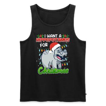Je veux un hippotme pour Noël - Débardeur bio Premium Homme - noir - Devant - Michal (187cm)