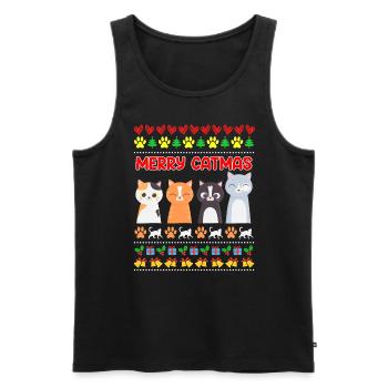Miaou Noël moche Noël Weihnachten - Débardeur bio Premium Homme - noir - Devant - Michal (187cm)