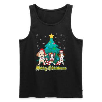 Chiens Noël Joyeux Noël Propriétaires de chiens - Débardeur bio Premium Homme - noir - Devant - Michal (187cm)