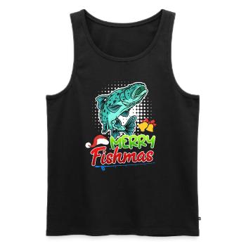Angler Christmas Christmas - Men's Premium Organic Tank Top - black - Front - AI Model Male 178 light (178cm)
