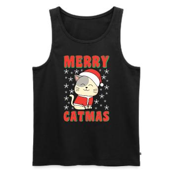 Merry Catmas Cats Christmas Cat Owner - Men's Premium Organic Tank Top - black - Front - Michal (187cm)