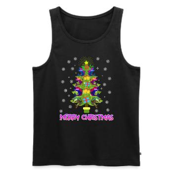 Merry Fish Tree Fish Angler - Men's Premium Organic Tank Top - black - Front - AI Model Male 178 light (178cm)