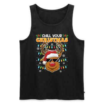 Chill your Christmas Christmas Reindeer - Men's Premium Organic Tank Top - black - Front - Michal (187cm)