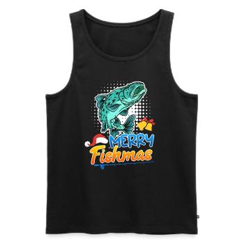 Angler Christmas Christmas - Men's Premium Organic Tank Top - black - Front - AI Model Male 178 light (178cm)