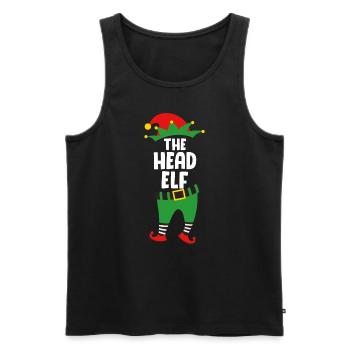 Le chef Elf Boss Elf Papa Christmas - Débardeur bio Premium Homme - noir - Devant - AI Model Male 178 light (178cm)