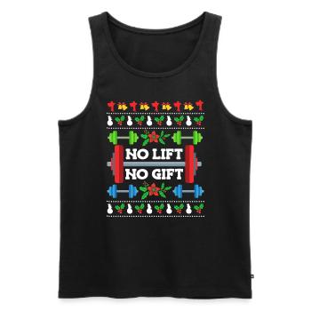 Weight Training Trainer No Lift no Gift Dumbbell - Men's Premium Organic Tank Top - black - Front - Michal (187cm)