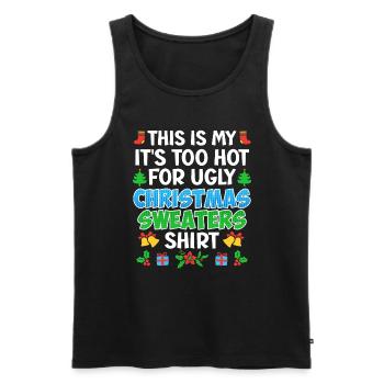 Es ist zu heiß für Ugly Christmas - Männer Premium Bio Tank Top - Schwarz - Vorne - AI Model Male 178 light (178cm)