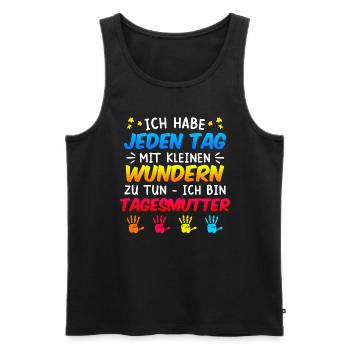Ich habe jeden Tag mit Wundern zu tun Tagesmutter - Männer Premium Bio Tank Top - Schwarz - Vorne - AI Model Male 178 light (178cm)