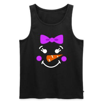 Bonhomme de neige face enfants fille de Noël - Débardeur bio Premium Homme - noir - Devant - Michal (187cm)