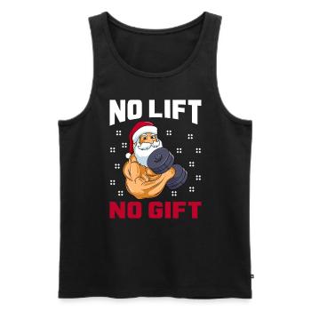 St. Nicholas with dumbbells No Lift no Gift - Men's Premium Organic Tank Top - black - Front - Michal (187cm)
