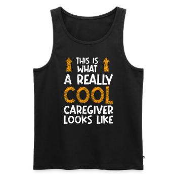 This is what a cool nurse looks like Geriatric nurse - Men's Premium Organic Tank Top - black - Front - Michal (187cm)