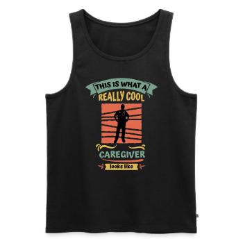 This is what a cool nurse looks like Geriatric nurse - Men's Premium Organic Tank Top - black - Front - Michal (187cm)
