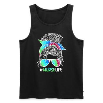 Nurse Life Ich bin Krankenschwester - Männer Premium Bio Tank Top - Schwarz - Vorne - Michal (187cm)
