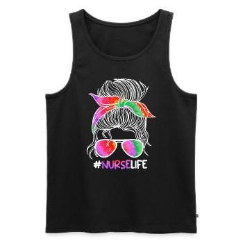 Nurse Life Ich bin Krankenschwester - Männer Premium Bio Tank Top - Schwarz - Vorne - Michal (187cm)