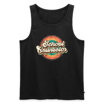 Inclusion du soutien scolaire Je suis conseiller scolaire - Débardeur bio Premium Homme - noir - Devant - Michal (187cm)