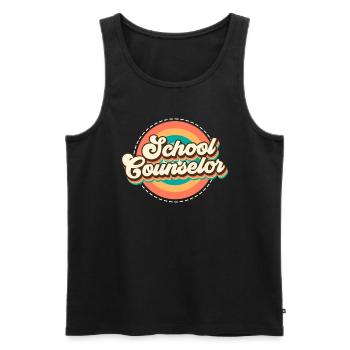 Inclusion du soutien scolaire Je suis conseiller scolaire - Débardeur bio Premium Homme - noir - Devant - Michal (187cm)