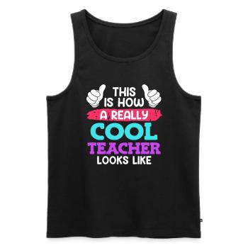 So sieht ein cooler Lehrer aus Lehrer - Männer Premium Bio Tank Top - Schwarz - Vorne - Michal (187cm)