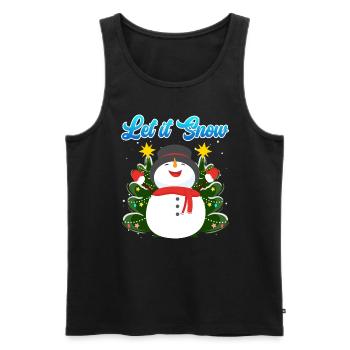 Let it Snow Snowman Noël - Débardeur bio Premium Homme - noir - Devant - Michal (187cm)