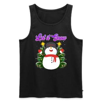 Let it Snow Snowman Noël - Débardeur bio Premium Homme - noir - Devant - Michal (187cm)