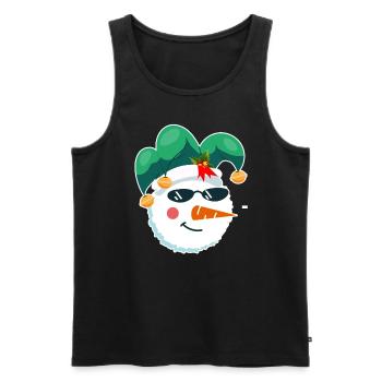 Snowman Face Carnival Ugly Christmas - Men's Premium Organic Tank Top - black - Front - Michal (187cm)