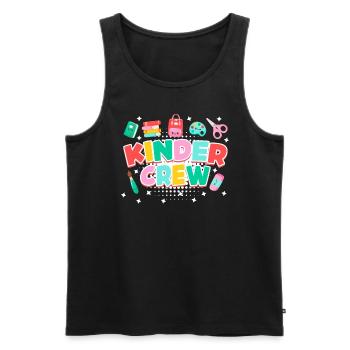Les enfants équipent mon groupe à la maternelle - Débardeur bio Premium Homme - noir - Devant - AI Model Male 178 light (178cm)