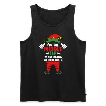 Mittlere Schwester Mittlere Elfe Weihnacht Familie - Männer Premium Bio Tank Top - Schwarz - Vorne - AI Model Male 178 light (178cm)