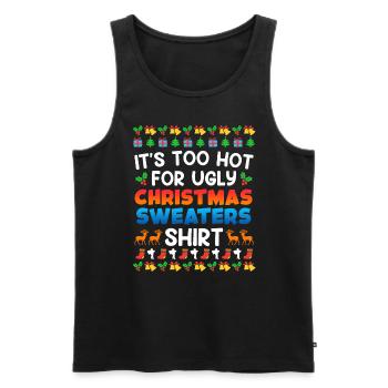 Trop chaud pour Ugly Christas Sweater Noël - Débardeur bio Premium Homme - noir - Devant - AI Model Male 178 light (178cm)
