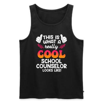 Accompagnement scolaire Inclusion de compagnons d’école cool - Débardeur bio Premium Homme - noir - Devant - Michal (187cm)