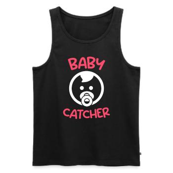 Baby catcher Je suis la sage-femme - Débardeur bio Premium Homme - noir - Devant - AI Model Male 178 light (178cm)