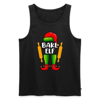 Baker Elf Baker Pastry Chef Baking Christmas - Men's Premium Organic Tank Top - black - Front - Michal (187cm)