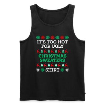 Trop chaud pour les pulls moches Noël - Débardeur bio Premium Homme - noir - Devant - Michal (187cm)
