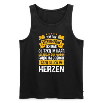 Glitter in den Haaren Klebe an den Händen Erzieher - Männer Premium Bio Tank Top - Schwarz - Vorne - Michal (187cm)