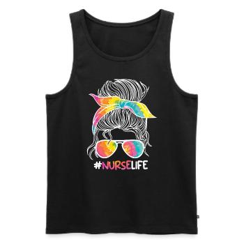 Nurse Life Ich bin Krankenschwester - Männer Premium Bio Tank Top - Schwarz - Vorne - Michal (187cm)