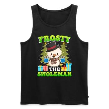Frosty the Swoleman Snowman Weight Training - Men's Premium Organic Tank Top - black - Front - AI Model Male 178 light (178cm)