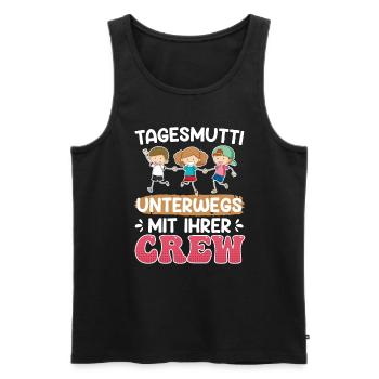 Tagaesmutti unterwegs mit ihrer Crew Tagesmutter - Männer Premium Bio Tank Top - Schwarz - Vorne - Michal (187cm)