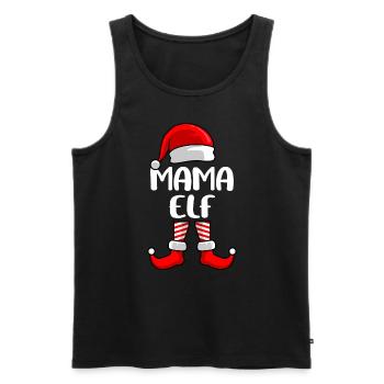 Mama Elfe Mutter Weihnachten Elf - Männer Premium Bio Tank Top - Schwarz - Vorne - AI Model Male 178 light (178cm)