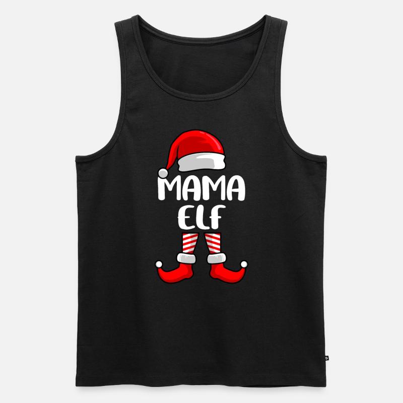 Mama Elfe Mutter Weihnachten Elf - Männer Premium Bio Tank Top - Schwarz