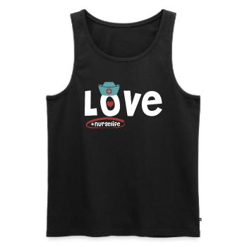 Nurselife Ich liebe meinen Job Krankenschwester - Männer Premium Bio Tank Top - Schwarz - Vorne - Michal (187cm)