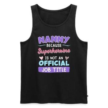 Superheld ist keine Berufsbezeichnung Tagesmutter - Männer Premium Bio Tank Top - Schwarz - Vorne - Michal (187cm)