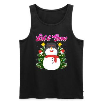 Let it Snow Snowman Noël - Débardeur bio Premium Homme - noir - Devant - Michal (187cm)